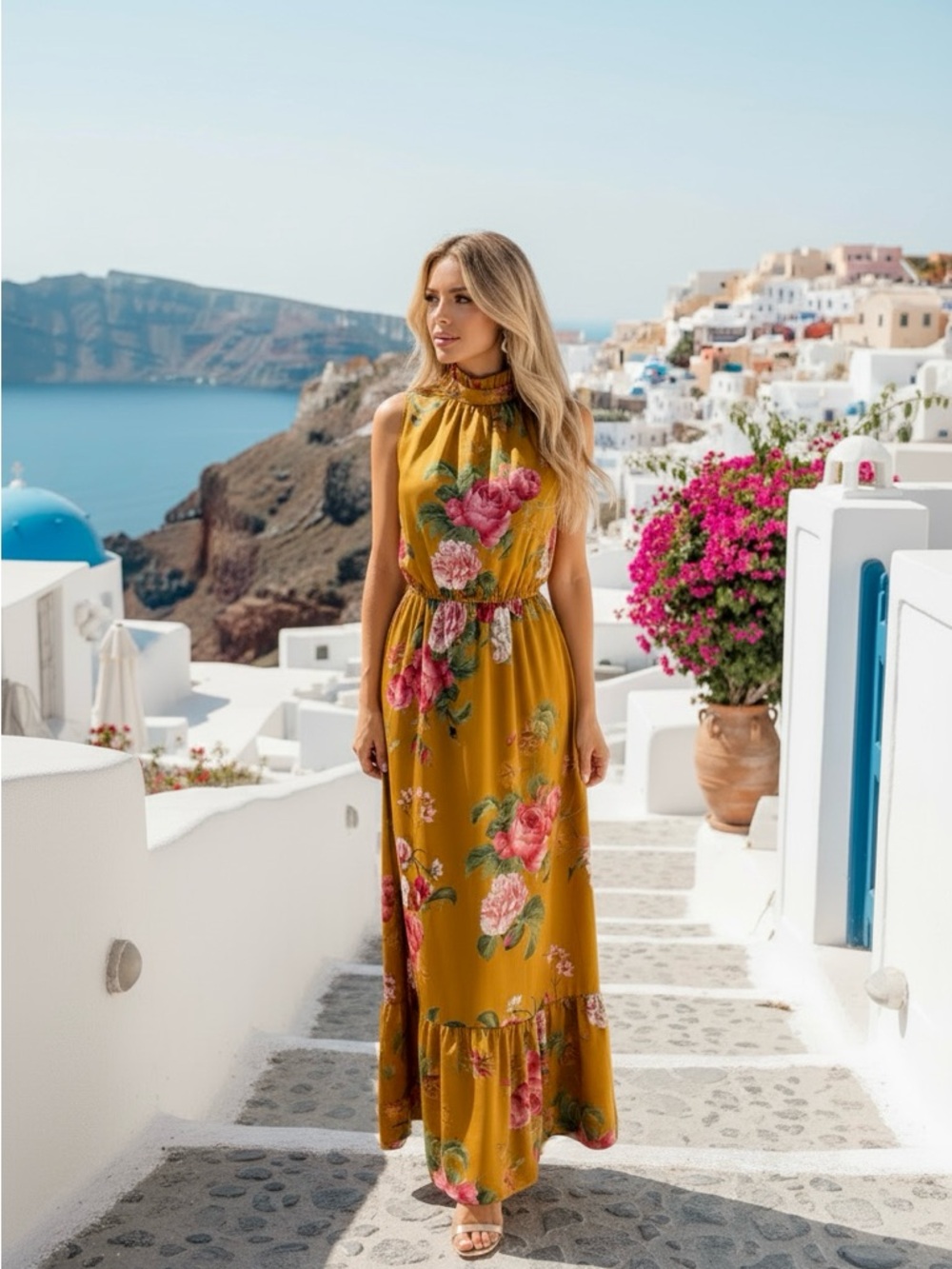 NEJMA sur mesure Floral Maxi Dress M NWT